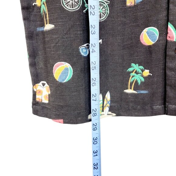 Mens Reverse Threads Black Short-Sleeve Shirt  Tropical Patent Casual Fit Size S - Picture 6 of 10